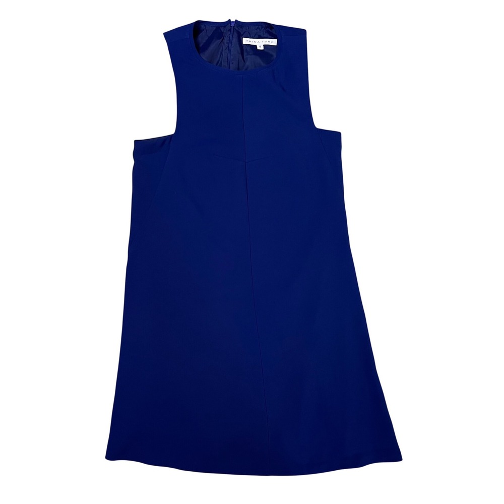 Trina Turk Royal Blue Sleeveless Shift Dress with Pockets Size 4 Classic Capsule